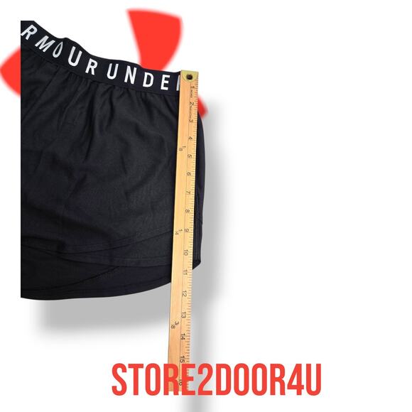Under Armour Women's LARGE UA Play Up Shorts 3.0 Black Pockets - Picture 4 of 9